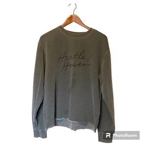 Hustle / Haven Hustlers Gray Logo Sweatshirt Women's M Medium Comfortable